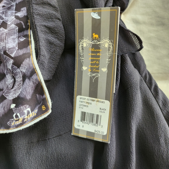 NWT L.A.M.B. Women’s Rare Black 100% Silk Fall 2007 Party Dress Size 8 - Picture 4 of 8